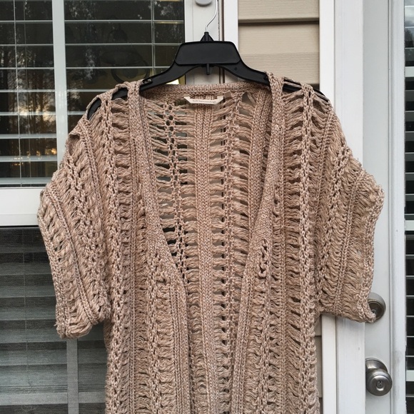 Soft surroundings short sleeve open cardigan - Picture 2 of 5